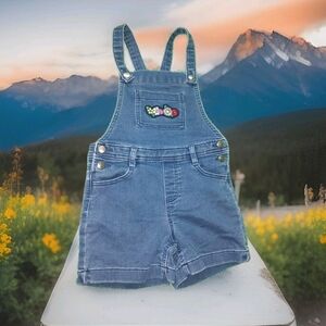 Girls Size 6 Denim Overalls 365 Kids From Garanimals Jumper Embroidery Pre-owned